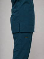 Teal Cotton-Linen V-Neck