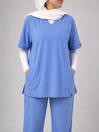 Royal V-Neck Unisex Scrub - Sky Blue