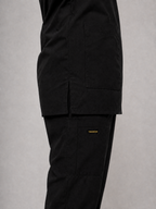 Black Cotton-Linen V-Neck