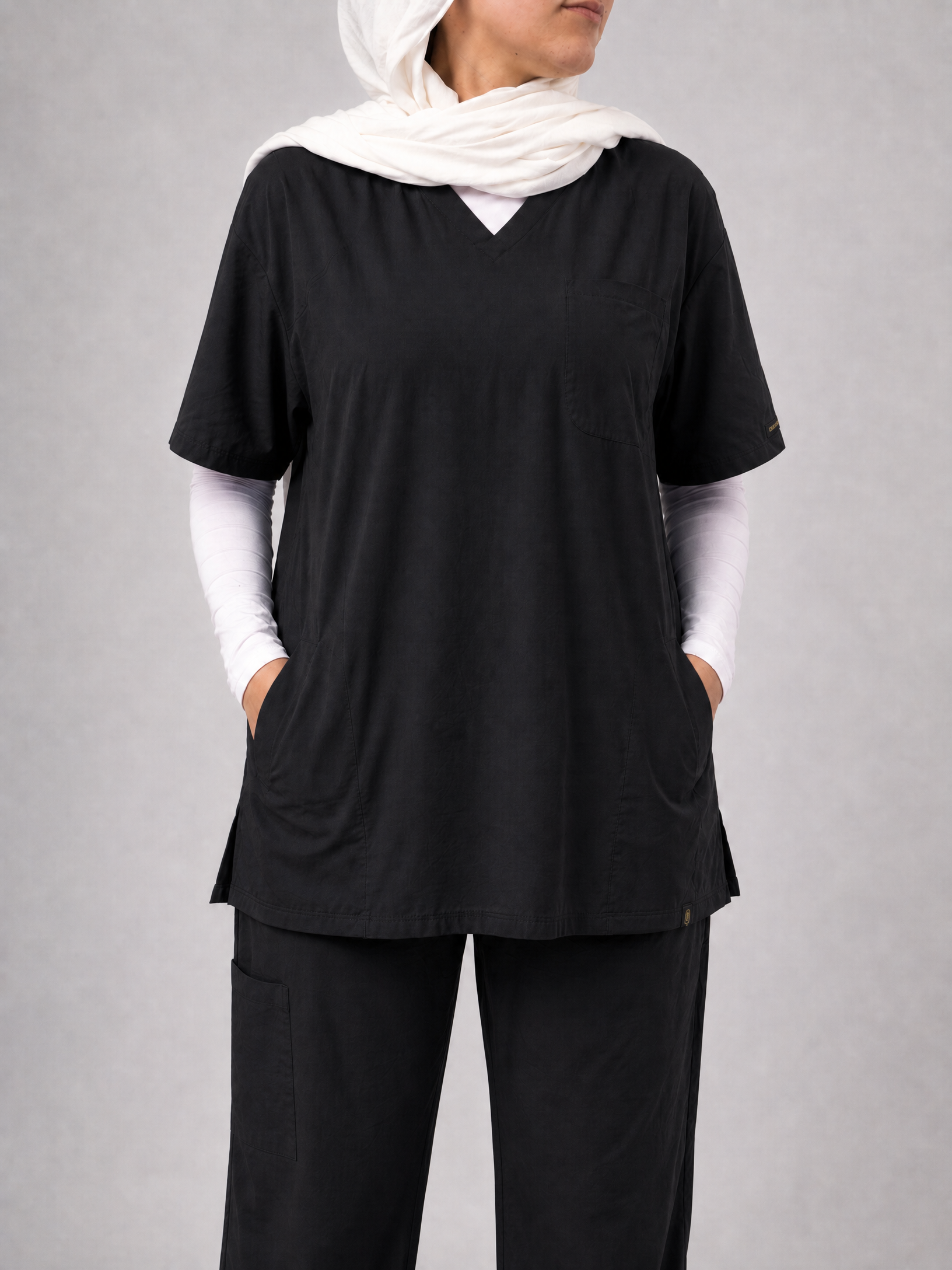 Royal V-Neck Unisex Scrub - Black