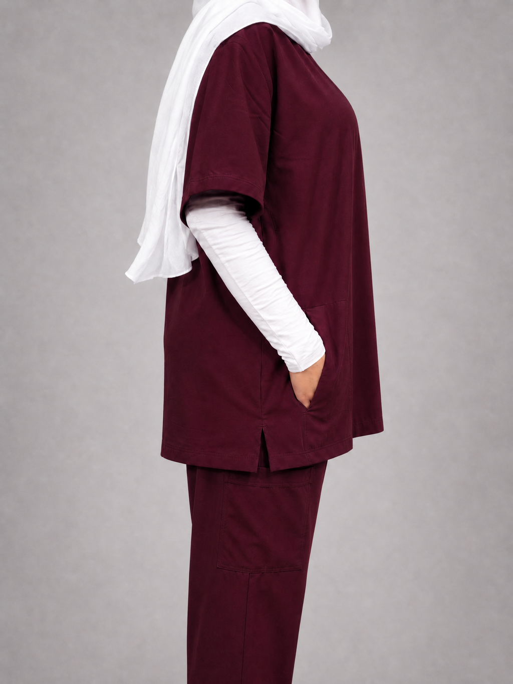 Royal V-Neck Unisex Scrub - Burgundy