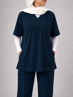 Royal V-Neck Unisex Scrub - Navy