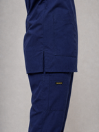 Navy Cotton-Linen V-Neck