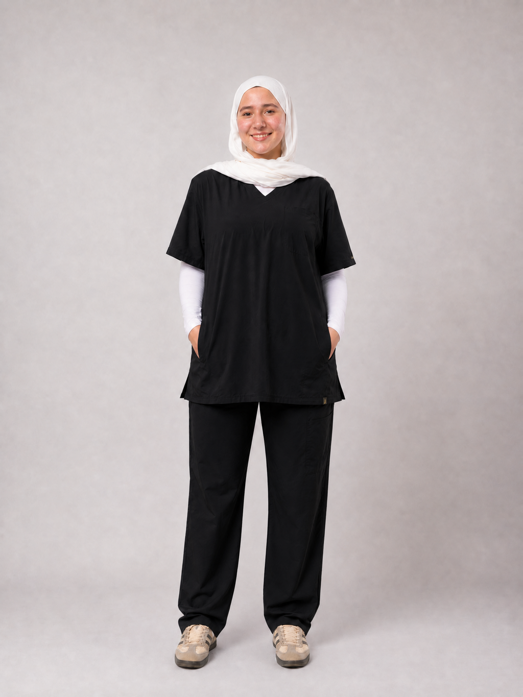 Royal V-Neck Unisex Scrub - Black