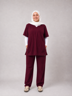 Royal V-Neck Unisex Scrub - Burgundy