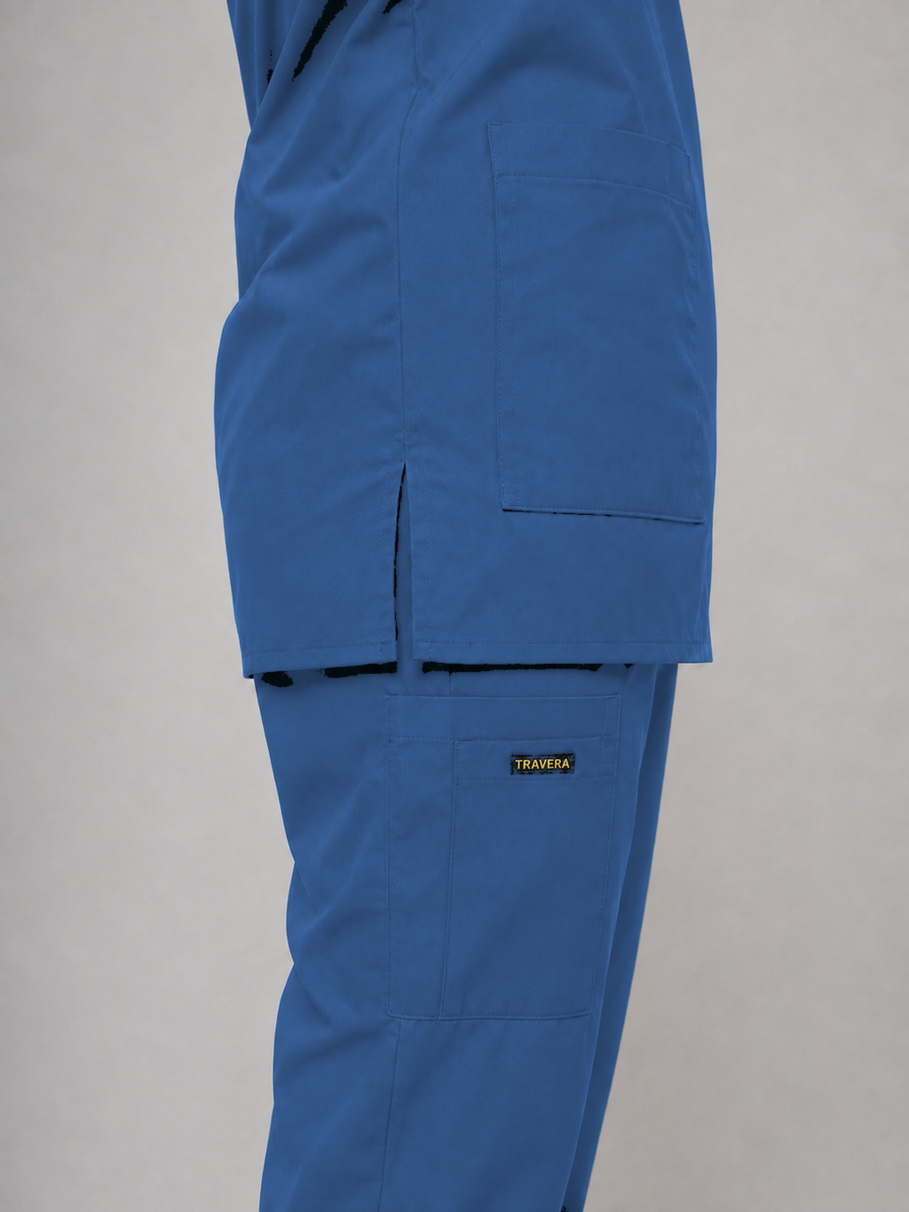 Sky Blue Cotton-Linen V-Neck