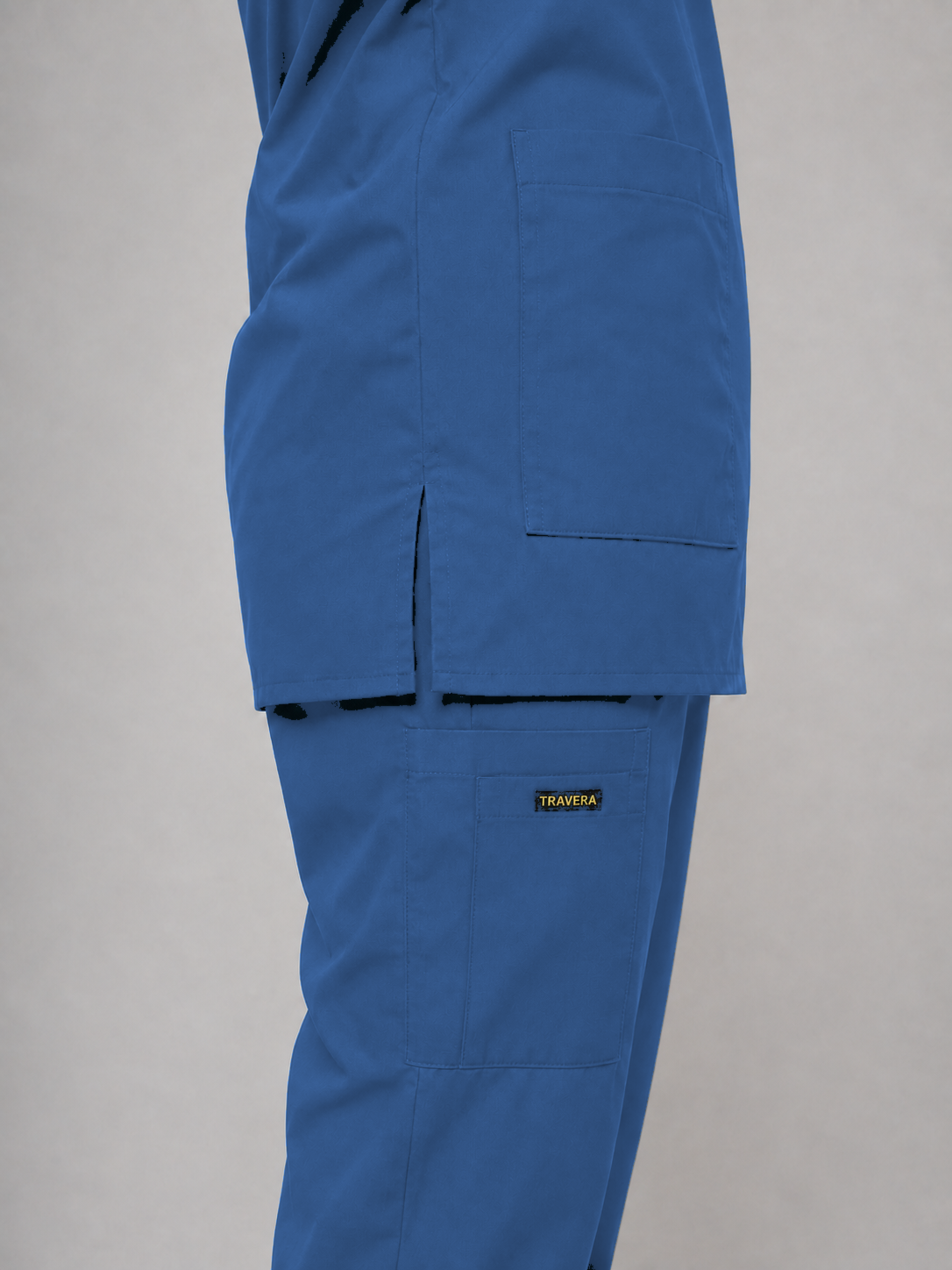 Sky Blue Cotton-Linen V-Neck